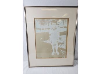 Vintage Framed Pencil Signed Artist Proof Print By Joyce Wimer Tennis Whites