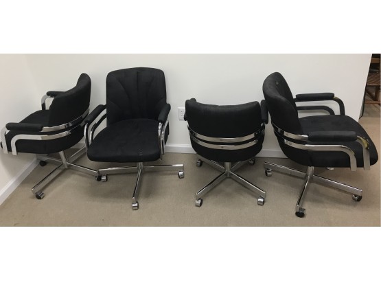 Set Of 4 Vintage Chromecraft Arm Chairs