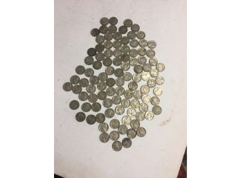 100 War Nickels 35 Percent Silver 1942-45