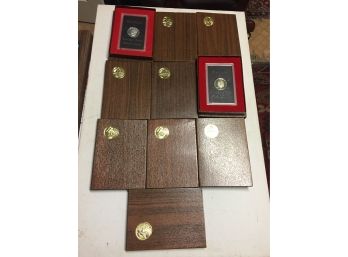 10 Eisenhower 40 Percent Silver Dollars Proof In Brown Boxes