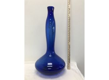 Tall Mid Century Modern Glass Bottle Form Vase