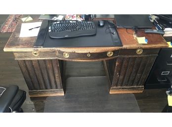 Antique Wooden Desk Comes Apart In 3 Pieces Extremely Heavy Bring Help 59x31x31