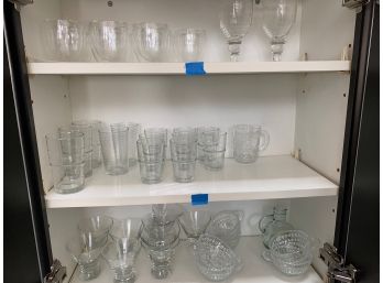 Everyday Glassware - Assorted Variety 41 Pieces On Top 3 Shelves