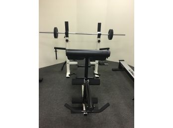 Rarely Used Rock Fitness Weightlifting Bench, Weights, Fitness Gear Dumbbell Set