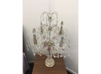 Beautiful Pink And Clear Colored Lamp 35'