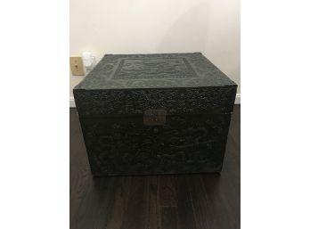 Metal Like Green Chest With Wheels 21x21x15