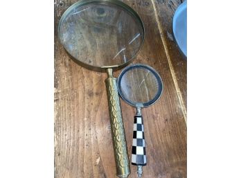 2 Magnifying Glasses Small MacKenzie Childs 9x4 And Large 17x8