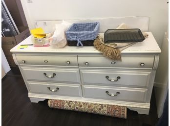 Double Dresser White  56x18x30.5 (top Contents Not Included)