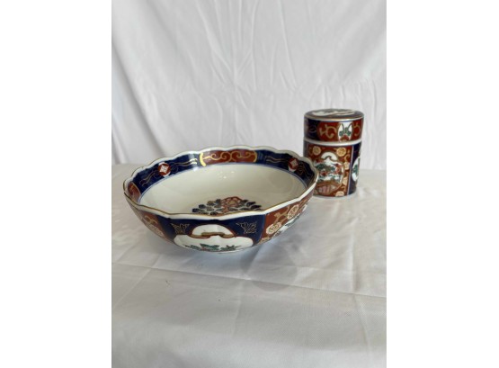 Imari Plate And Small Container