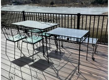 Iron Wrought Patio Tables And 4 Chairs