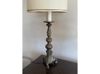 Footed Brass Table Lamp