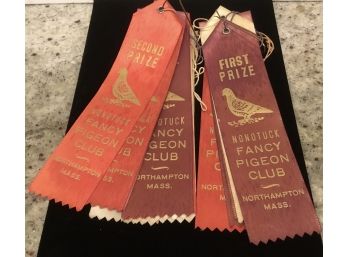 Antique 14 Lot Of Fancy Pigeon Ribbons