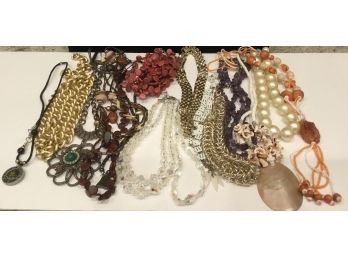Vintage Lot 15 Bobble, Crystal, Beaded Necklaces
