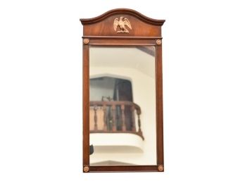 J.B. Van Sciver Co. Vintage Carved Wood Mirror In English Provincial Finish With Gilt Eagle Crest