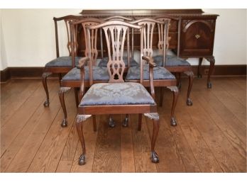 Set Of Six Antique Mahogany Dining Room Chairs With Ball And Claw Feet