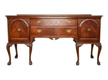 Beautiful Antique Carved Mahogany Sideboard With Ball And Claw Feet