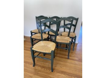 Made In Italy Set Of Six Rush Seat Kitchen Chairs