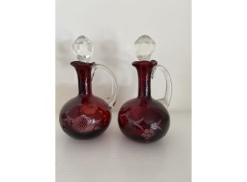 Ruby Red Oil And Vinegar Set