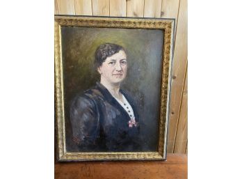 Antique Portrait Of A Lady On Paper Or Artist Board
