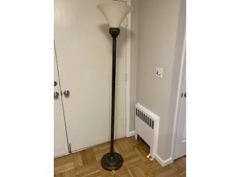 Metal Floor  Lamp With Glass Shade