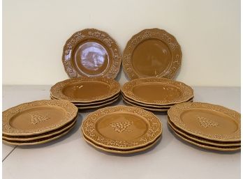 PIER 1 Harvest Gold Stoneware Plates China