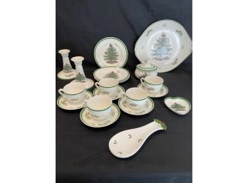 SPODE Christmas Tree Pattern Various Pieces