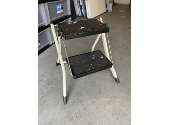Two Step Folding Metal Step Stool Made West Germany