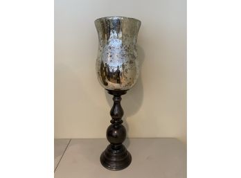 Antique Glass Standing Floor Candle Holder