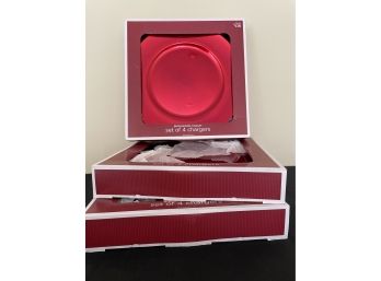 TARGET Red One Dozen Round Charger Plates 12 7/8