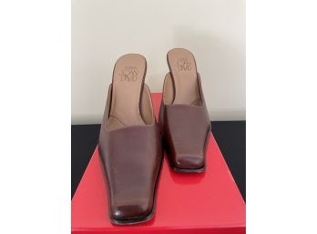 JOAN & DAVID CIRCA Brown Leather Square Toe Heels Size 7