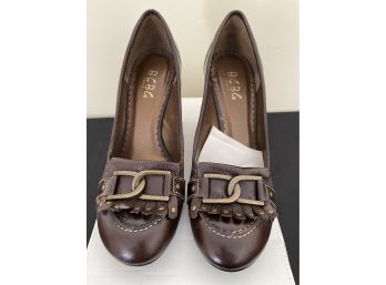 BCBG PARIS Brown Leather Heels Size 8