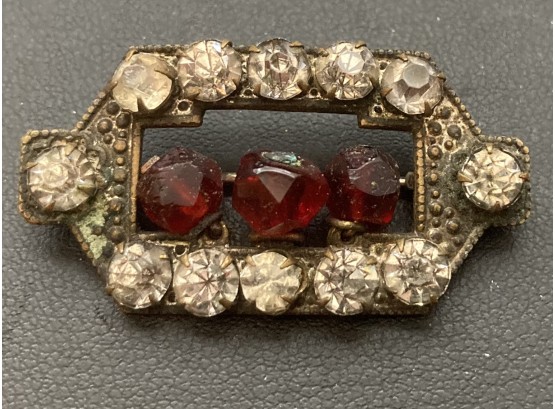 Vintage/ Antique Pendant With Rhinestones And Rubies(?)