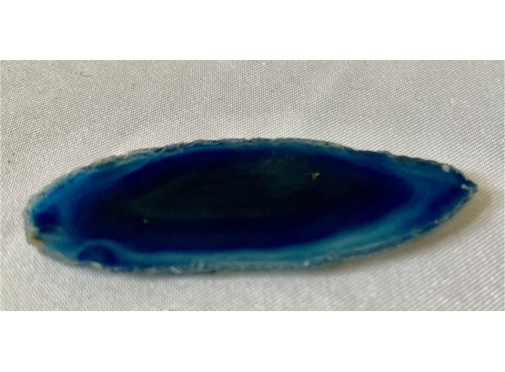 Blue Banded With Deep Blue Center Polished Agate Slice Possibly From Brazil