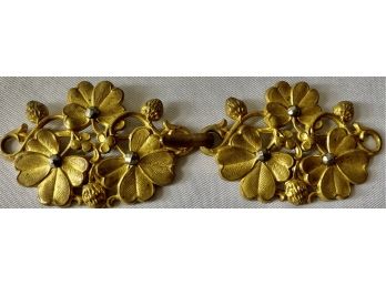Vintage All Metal Flower Sash With Marcasite(?) Centers