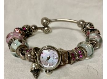 Chamilia Bracelet With A Time Peice And Charms Some Charms Marked  925