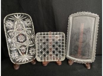 Two Rectangular Glass Dishes And One Rectangle Dish
