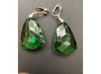 Vintage Green Drop Earrings