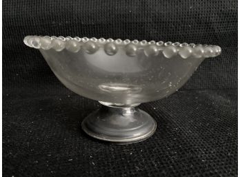 Weighted Sterling Silver Bottomed Glass Bowl With Balls Around Edge