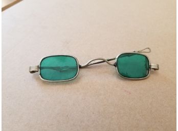 Antique 19th Century Green Lens Eyeglasses Need Repair