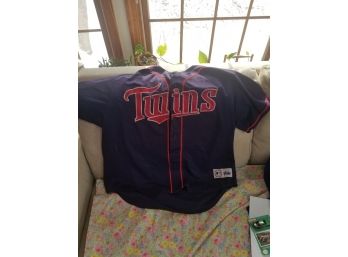 Vintage XXL Minnesota Twins Officially Licensed Button Down Jersey By Majestic.