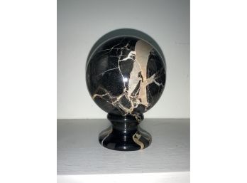 Spectacular Marble Ball With Matching Stand Paperweight