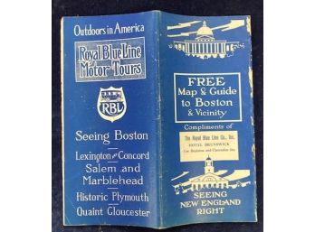 1920's 'Royal Blue Line' Brochure, Boston & Vicinity, TOURING