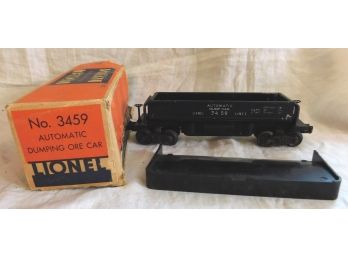 Vintage LIONEL No. 3459 Automatic Dumping Ore Car With Box