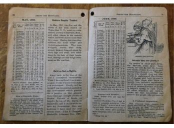 1888 ALMANAC With Interesting Things About The SHAKERS