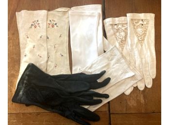 5 Pairs Of Ladies Vintage Gloves