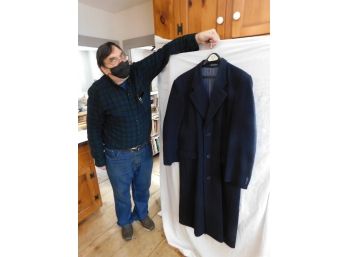 Men's 100  Wool Long Dress Coat, MADE IN UGOSLAVIA