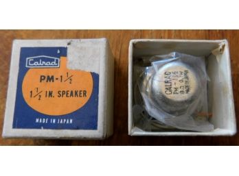 Unused Vintage 'CALRAD' 1 1/2' Speaker, JAPAN, In Original Box