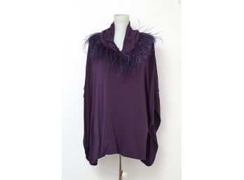 Chico's Plum Feather Top, Size S/M