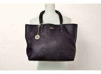 DKNY Black Pebbled Leather Tote