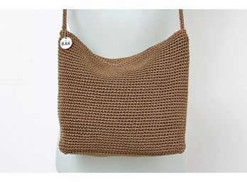 The Sak Taupe Crochet Shoulder Bag